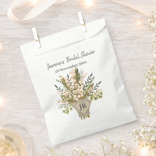 スズラン ブーケ ブライダルシャワー フェイバーバッグ (クリップ留めされた状態)