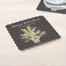 スズラン ブーケ ブライダル シャワー ペーパーコースター