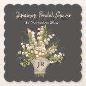 スズラン ブーケ ブライダル シャワー ペーパーコースター (正面)