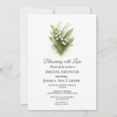 スズラン 白い花 ブライダルシャワー 招待状 (正面)
