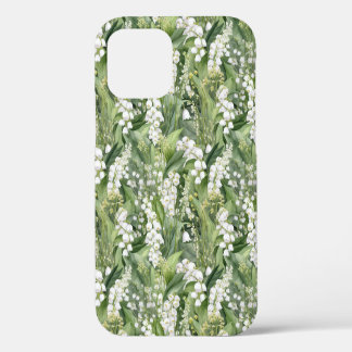 スズラン 白と緑の花 アート iPhone 12ケース