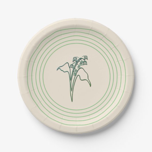 スズラン 花 紙皿 (正面)