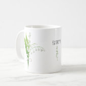 スズラン 5月の誕生花 陶器 コーヒーマグカップ (正面左)