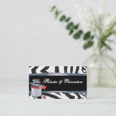 スズ付きゼブラ絵を描パターン 名刺 (スタンド正面)