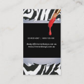 スズ付きゼブラ絵を描パターン 名刺 (裏面)