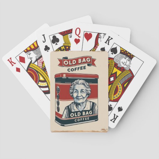 スズ広告の古いバッグ・コーヒーの兆候 トランプ (裏面)