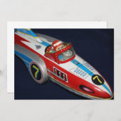 スズ玩具宇宙/ロケット船招待状 招待状 (正面/裏面)