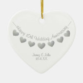 スズ10周年結婚記念ハート セラミックオーナメント (正面)