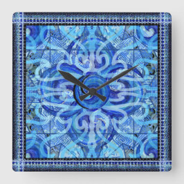 スセアブルースタジオズウェーブマンデラクロック スクエア壁時計