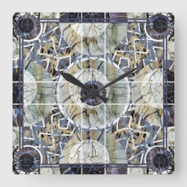 スセアブルースタジオ照明マンデラクロック スクエア壁時計