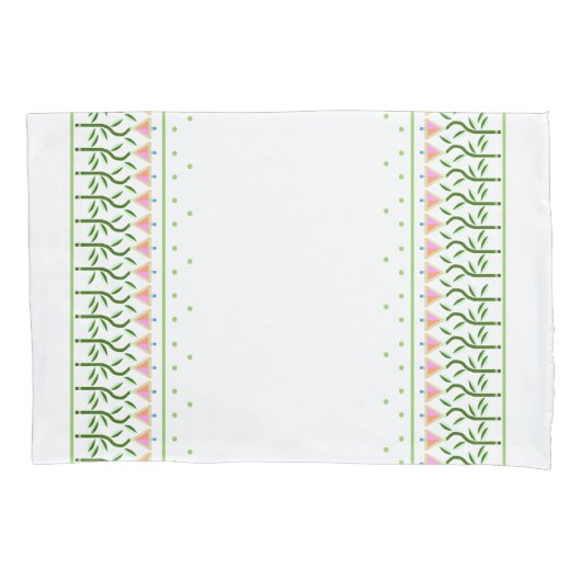 スタかわいらしイ縁どルの花芸 枕カバー (正面左)