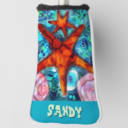 スタイお洒落フィシーシェルビーチパーソナライズされた ゴルフヘッドカバー (回転90)