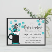 スタイエレガントンとティール(緑がかった色)花オクトーバーフェスト 招待状 (スタンド正面)
