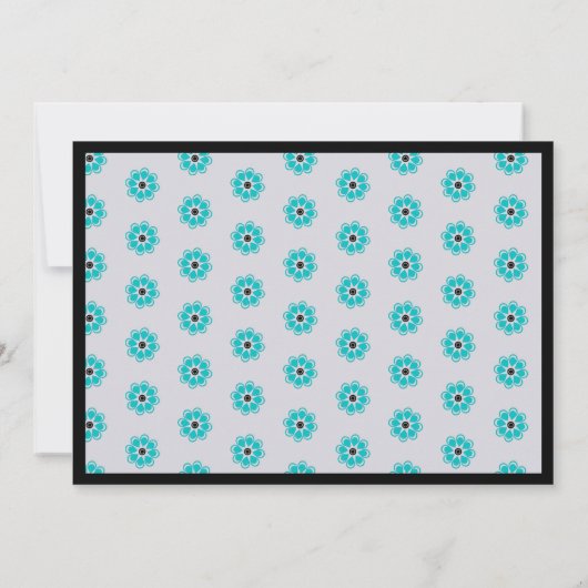 スタイエレガントンとティール(緑がかった色)花オクトーバーフェスト 招待状 (裏面)