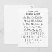 スタイミーライト – Zazzleフォントサンプラーシート ポストカード (正面/裏面)