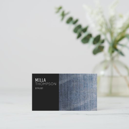 スタイモダンリスト用のブルージーンズの名刺 名刺 (スタンド正面)