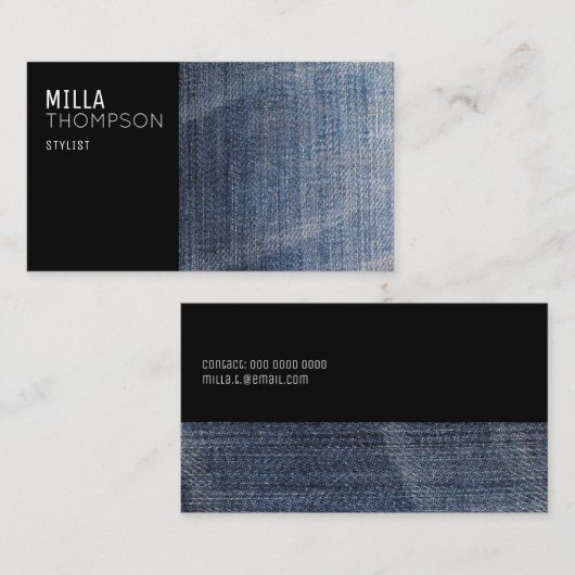 スタイモダンリスト用のブルージーンズの名刺 名刺 (正面/裏面)