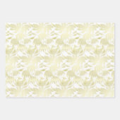 スタイライズされた花のアートデコ バーガンディ ラッピングペーパーシート (正面2)