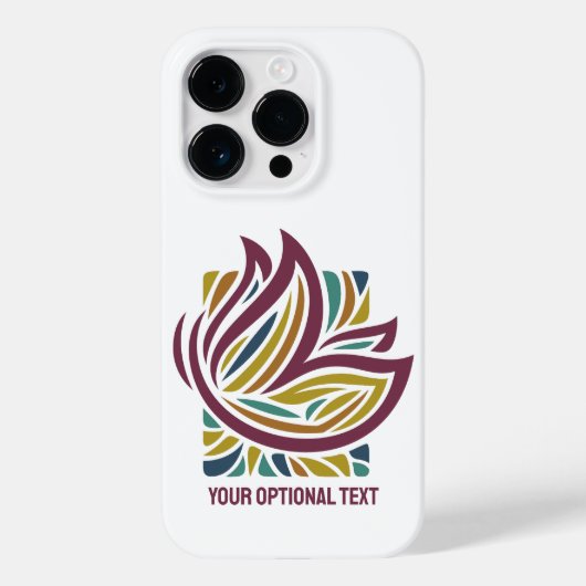 スタイライズされた蝶のオプション テキスト Case-Mate iPhoneケース (裏面)