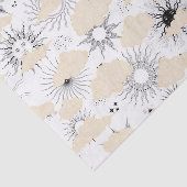 スタイライズされた黒い太陽がテクスチャの入った淡い茶色の雲の後ろに 薄葉紙 (詳細)