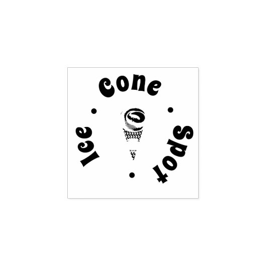 スタイライズアイスクリームコーンロイヤリティロゴ ラバースタンプ (インプリント)