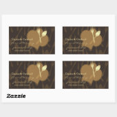 スタイライズシェフの帽子&ゴールデンフォーク&スプーンステッカー 長方形シール (シート)