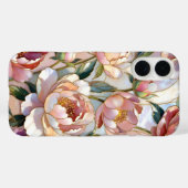 スタイラスガラス風のピンクの花柄が美しい芍薬デザインのiPhoneケース Case-Mate iPhoneケース (裏面 (横))