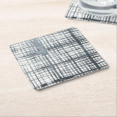 スタイラス – パターンのチェック スクエアペーパーコースター (アングル)