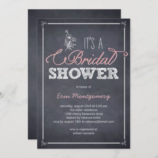 スタイリシカルクブライダルシャワー招待状 招待状 (正面/裏面)