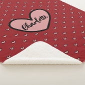 スタイリストかわいいハートパターンモノグラムパーソナライズされた シェルパブランケット (3/4)