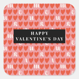 スタイリストかわいい甘いハートパターンシール&ラベル スクエアシール