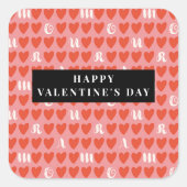 スタイリストかわいい甘いハートパターンシール&ラベル スクエアシール (正面)