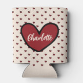 スタイリストかわいい甘い赤いハートパターンモノグラムギフト 缶クーラー (裏面)