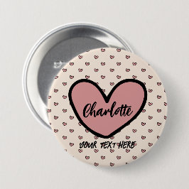 スタイリストかわいい甘い赤いハートパターンモノグラムギフト 缶バッジ