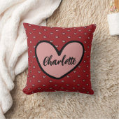 スタイリストかわいい甘い赤いハートパターンモノグラム クッション (ブランケット)