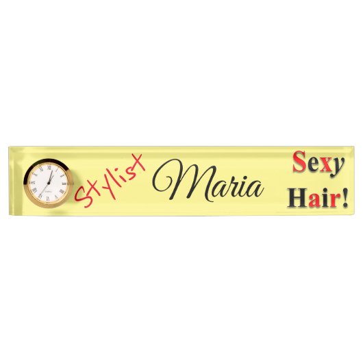 スタイリストと理容師ネイルサロン銘板 デスクネームプレート (正面)