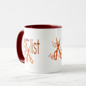 スタイリストのスタイリッシュでエレガントな美容師のデザイン マグカップ (正面左)