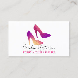 スタイリストのファッションのブロガーのハイヒールの魅力的な輝き 名刺