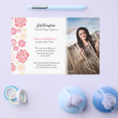 スタイリストのモデル写真の昇進カードの模倣 チラシ (シングル)