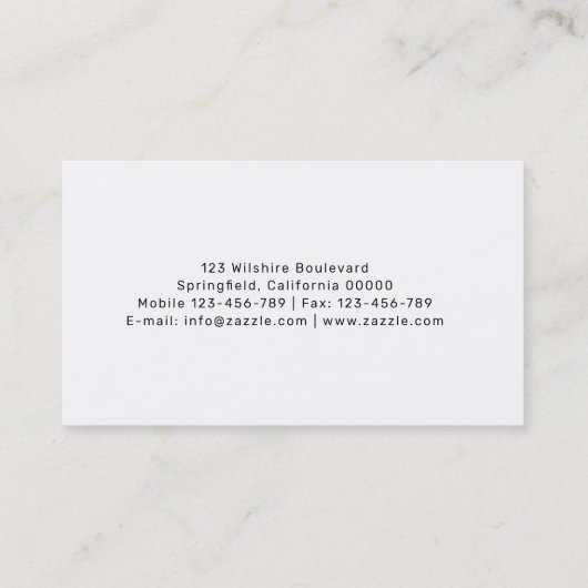 スタイリストの個人購買者 名刺 (裏面)