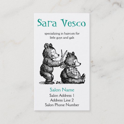 スタイリストの名刺-子供の美容院 予約カード (正面)