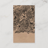 スタイリストの黒のこんにちは花のクラフトのタイポグラフィ 名刺 (裏面)