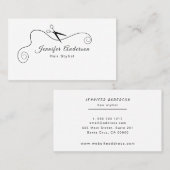 スタイリストはさみ（白黒）名刺 名刺 (正面/裏面)