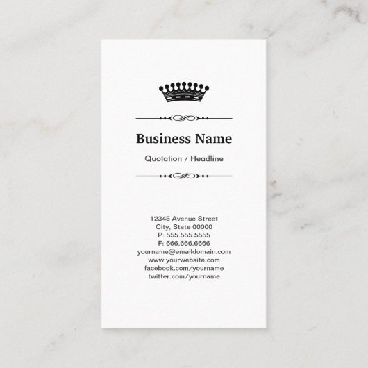 スタイリストエレガント王室の白黒 名刺 (裏面)