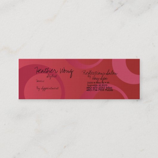 スタイリストカード スキニー名刺 (正面)