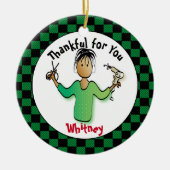 スタイリストギフトアイディア – 美容師のカスタムあり セラミックオーナメント (正面)