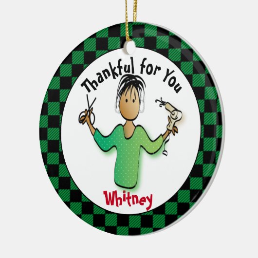 スタイリストギフトアイディア – 美容師のカスタムあり セラミックオーナメント (左)