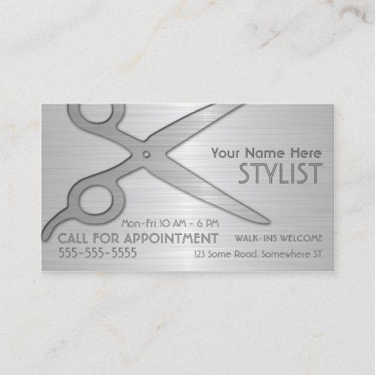 スタイリストシルバー 名刺 (正面)