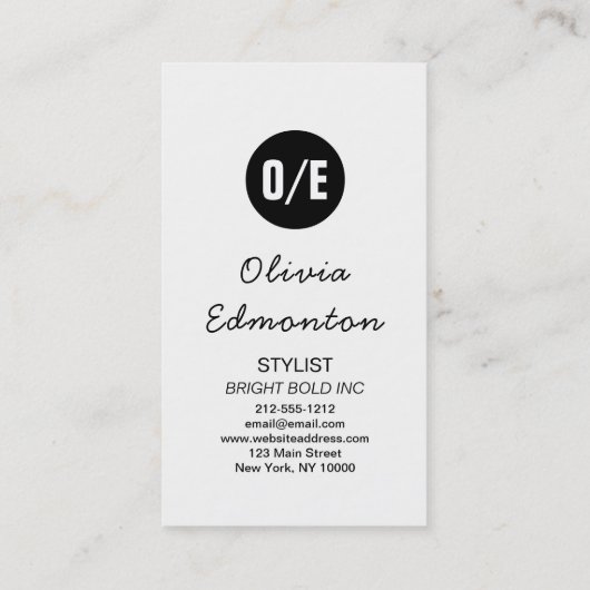 スタイリストファッションフォトカスタムテンプレートミニマリスト 名刺 (裏面)