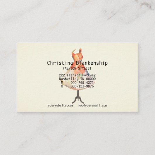 スタイリストマネキントルソカスタム写真 名刺 (正面)